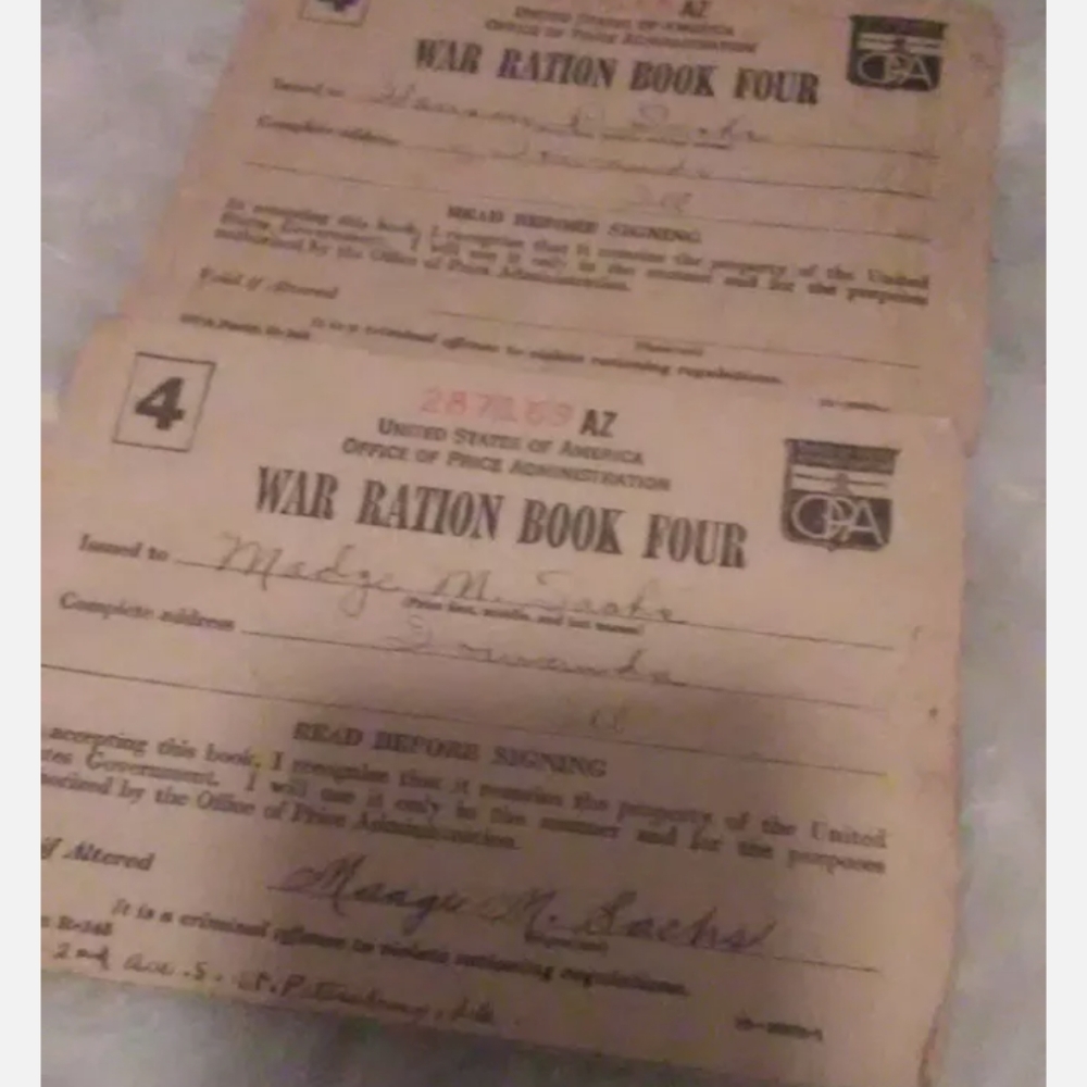 1943 War Ration Stamps antique vintage decor